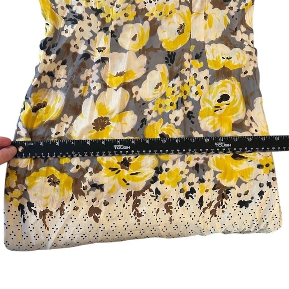 NWOT Silk Anthropologie Meadow Rue Yellow Floral Polka Dot Knee-Length Dress 2 - Picture 9 of 13